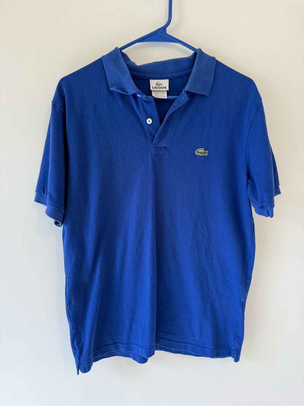 Lacoste Men's XXL Blue Classic Fit Cotton Polo Shirt Short Sleeve Crocodile Logo
